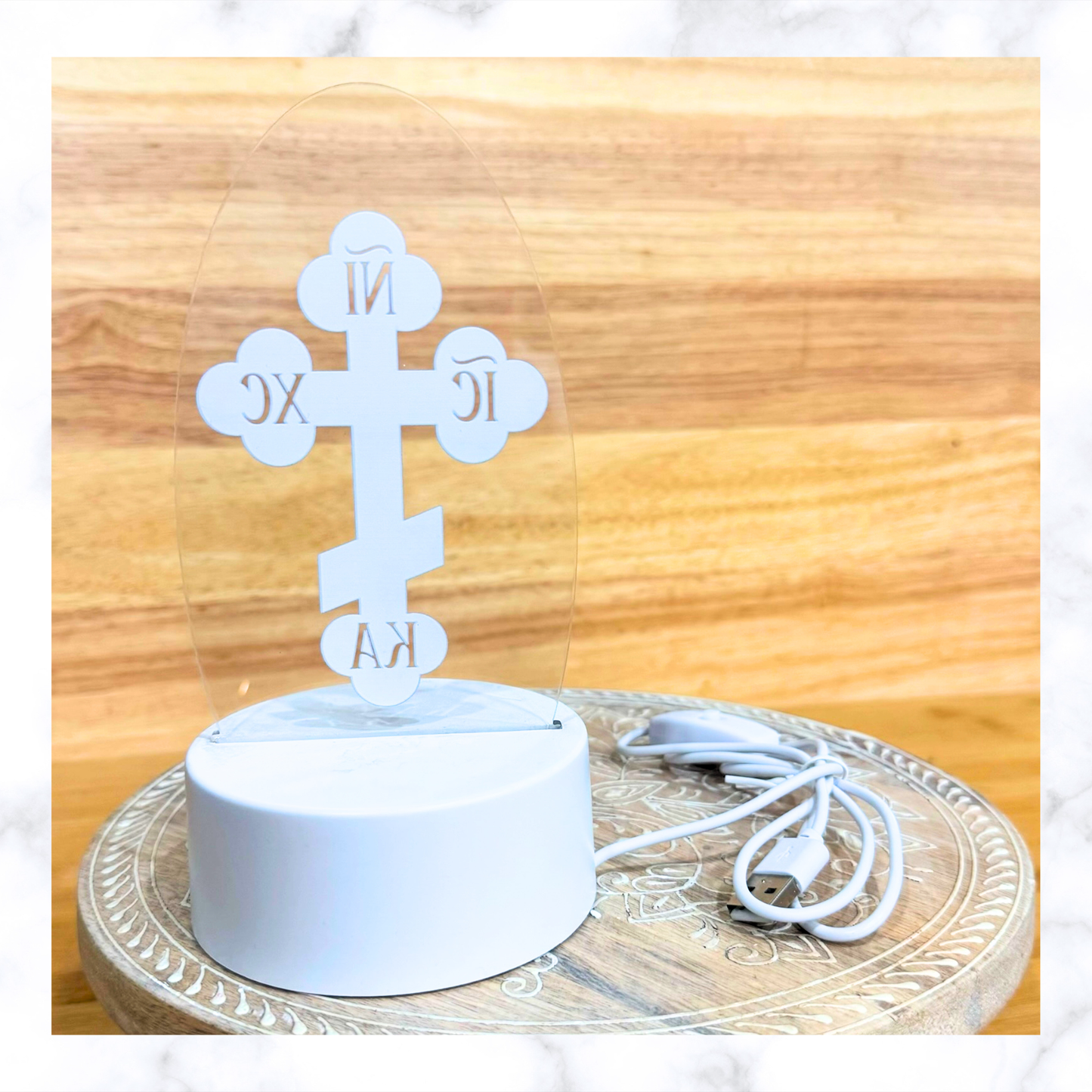 Acrylic LED Night Light – Orthodox Cross