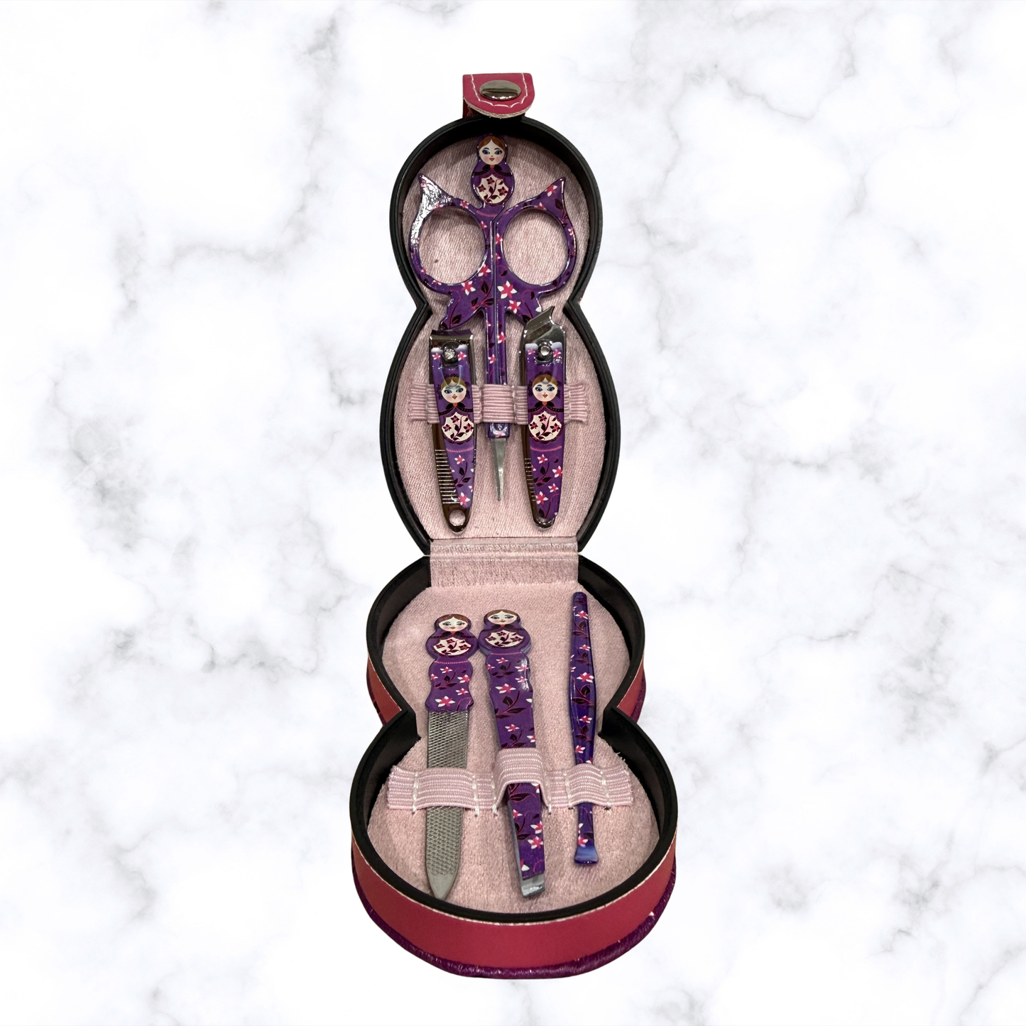 Russian Matryoshka Manicure & Grooming Kit – Purple