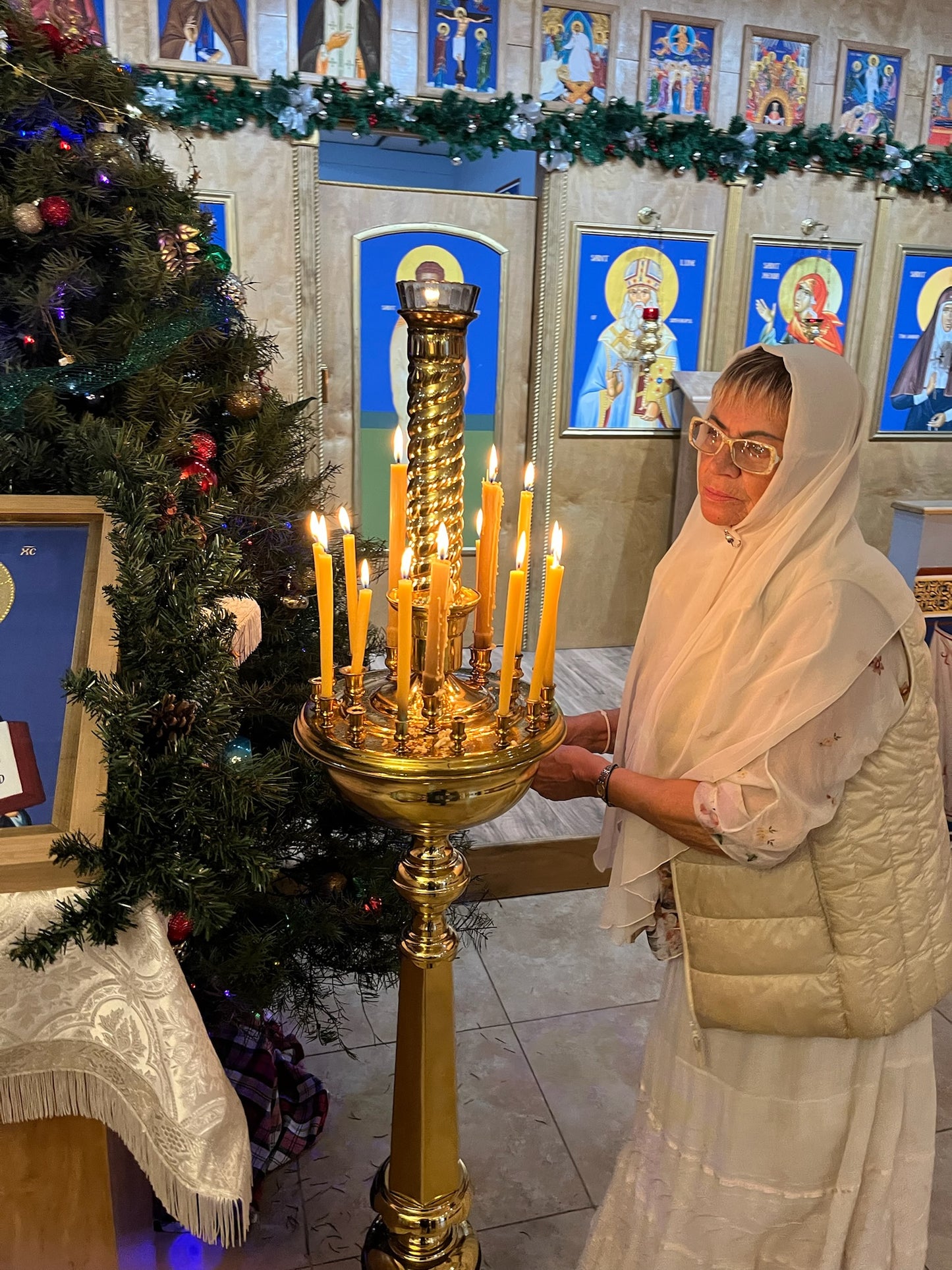 Candle Placed at Right Side: Christ the Savior