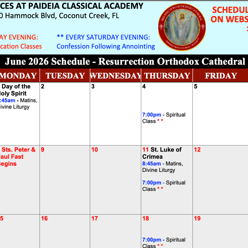 Service schedule preview