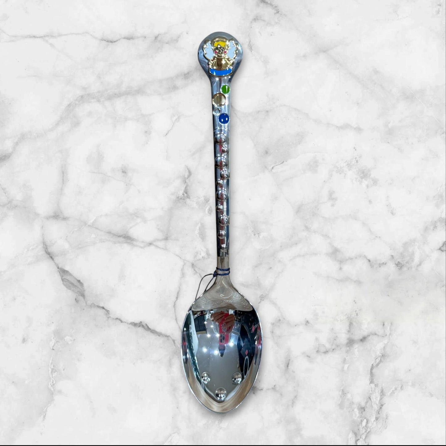 Communion Spoon –Silver with Blue Angel