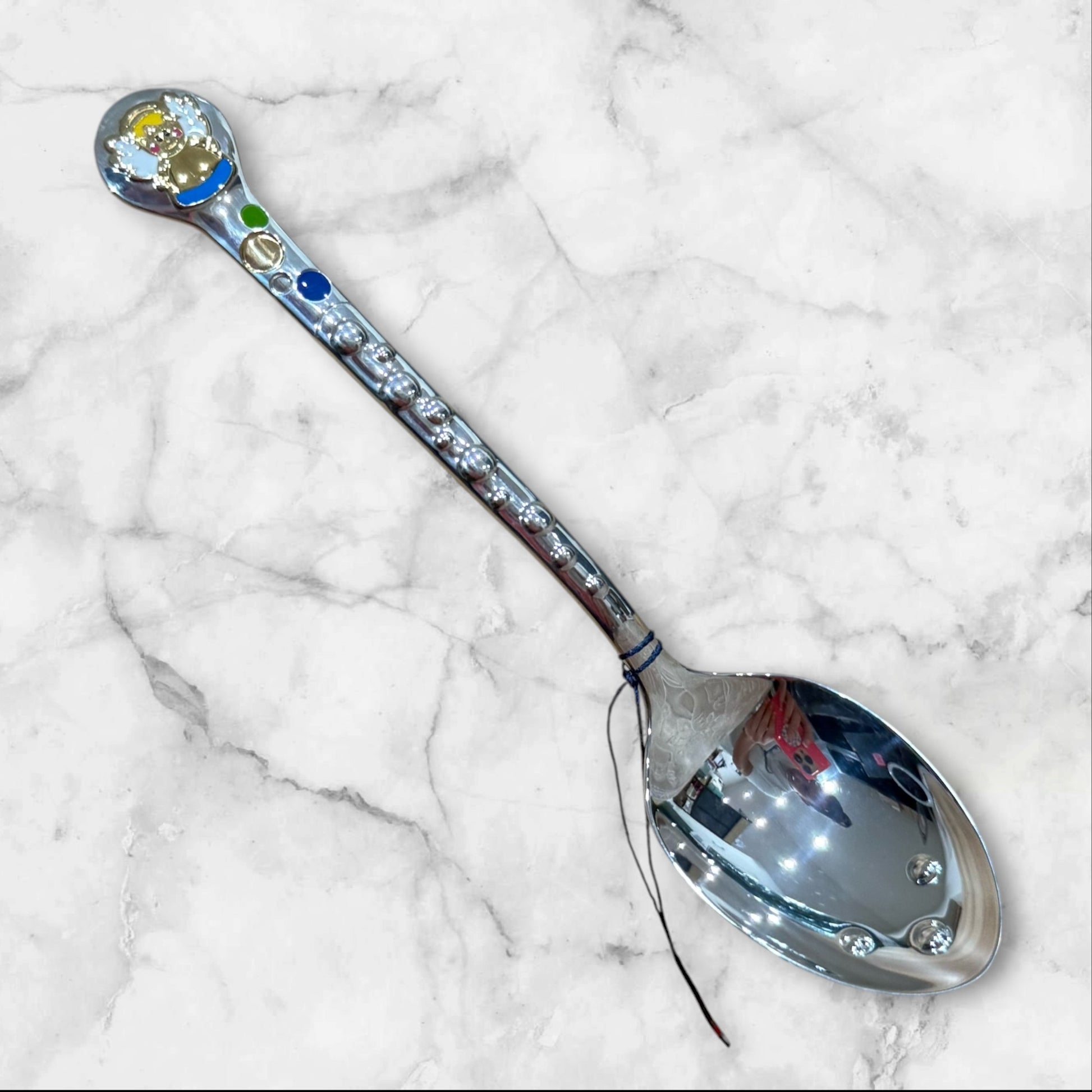Communion Spoon –Silver with Blue Angel