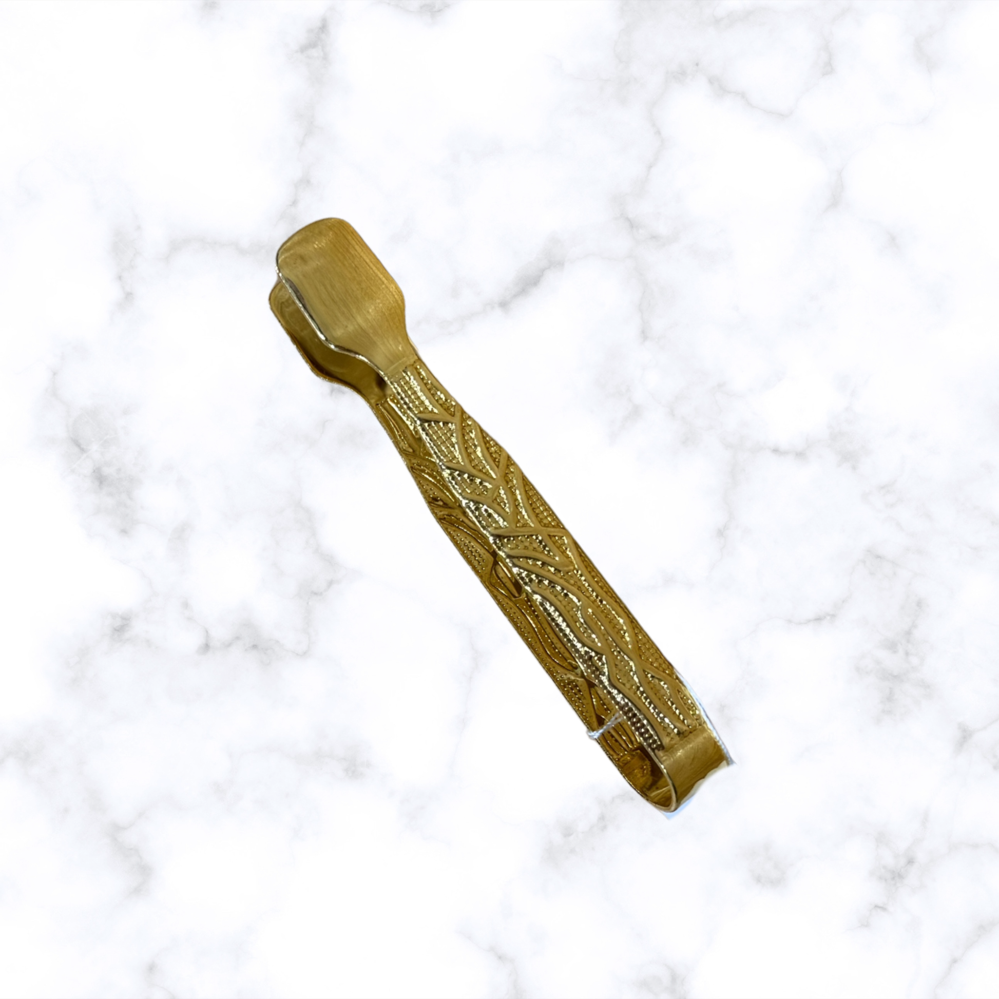 Gold-colored flat-tip incense charcoal tongs for Orthodox home or church use