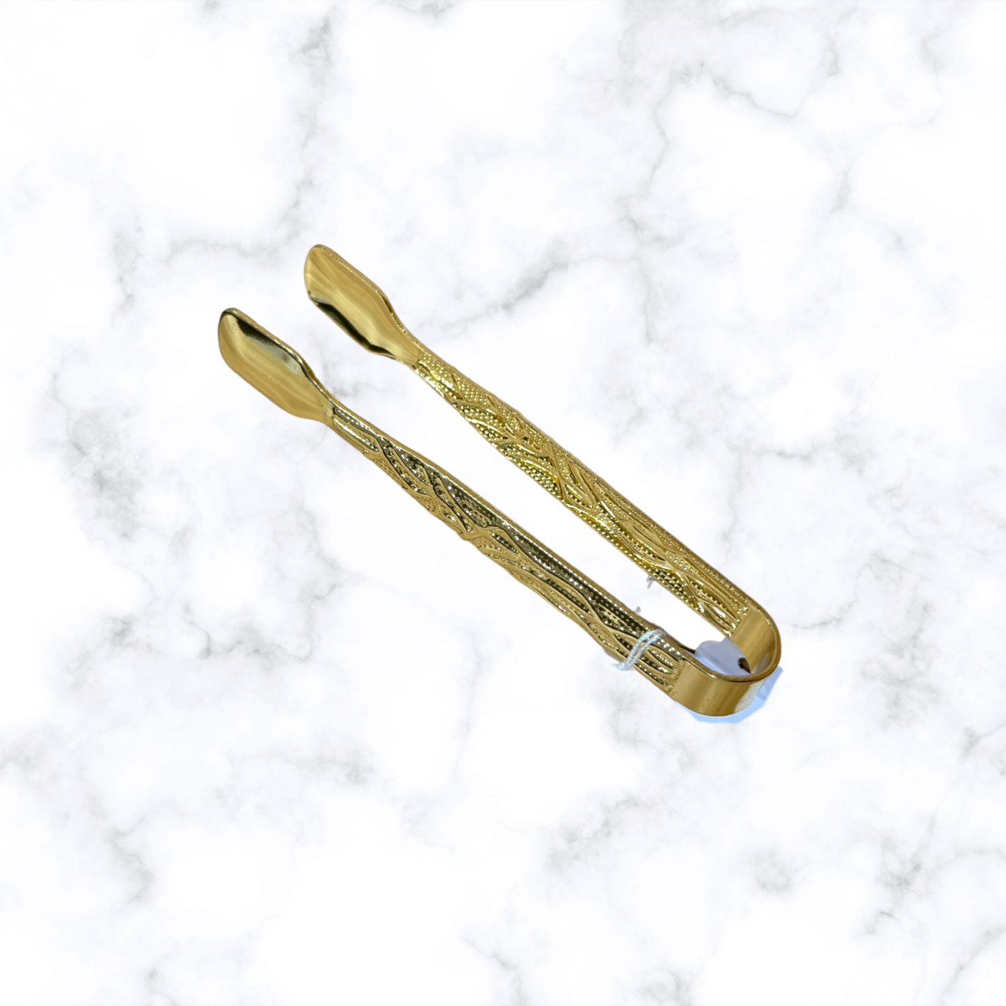 Gold-colored flat-tip incense charcoal tongs for Orthodox home or church use