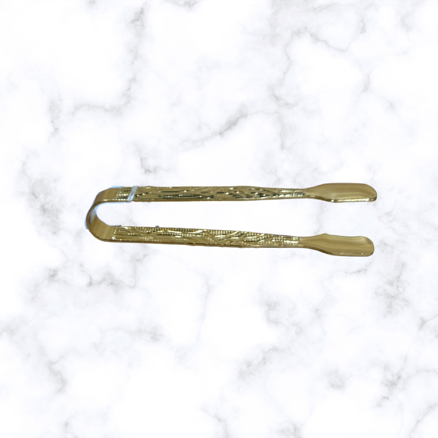 Gold-colored flat-tip incense charcoal tongs for Orthodox home or church use