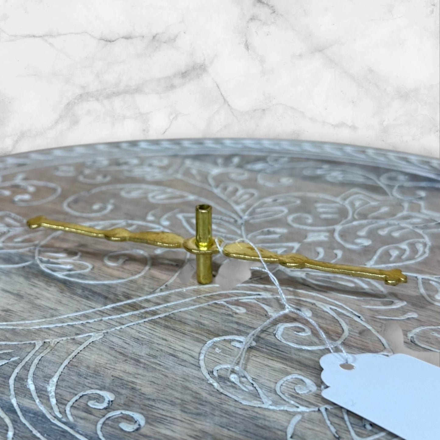 gold lampada wick holder for supporting the floating wick inside a traditional Orthodox oil lamp.