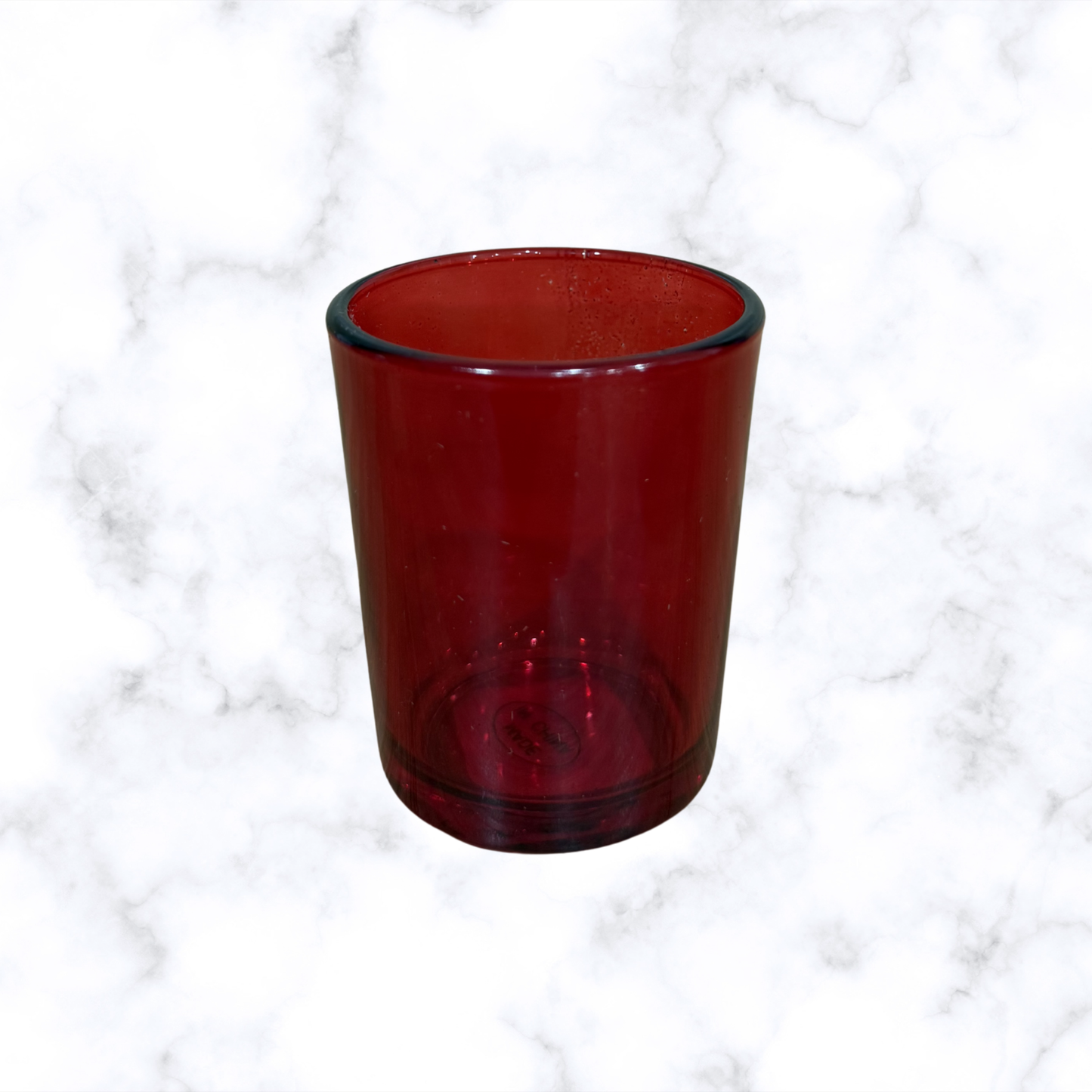 red glass Orthodox votive candle holder for prayer corners and devotional use