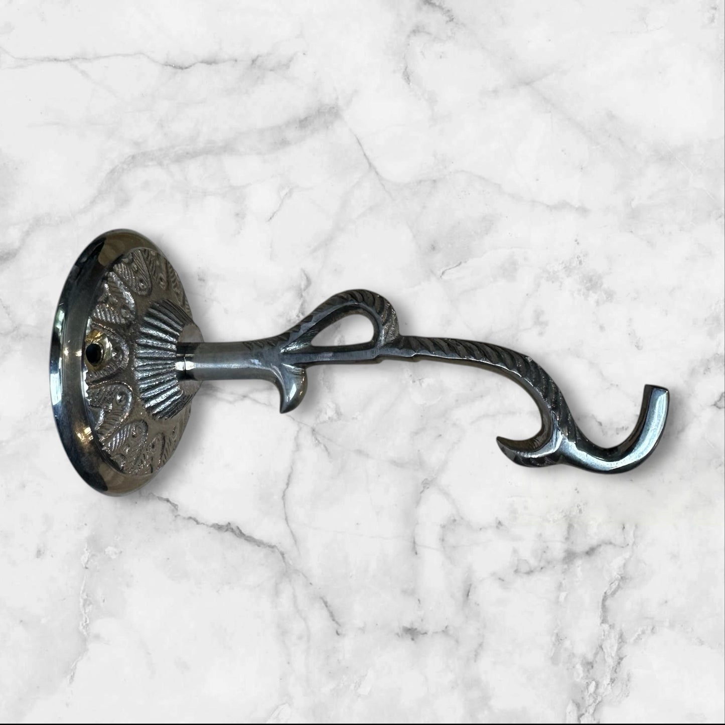 Silver Orthodox icon corner wall hook for hanging a lampada oil lamp before icons
