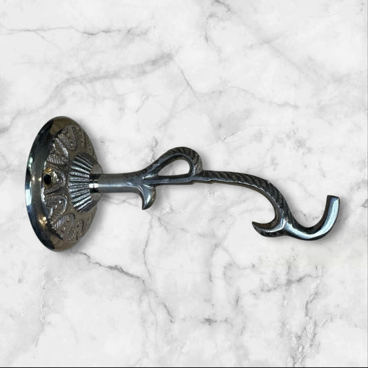 Silver Orthodox icon corner wall hook for hanging a lampada oil lamp before icons