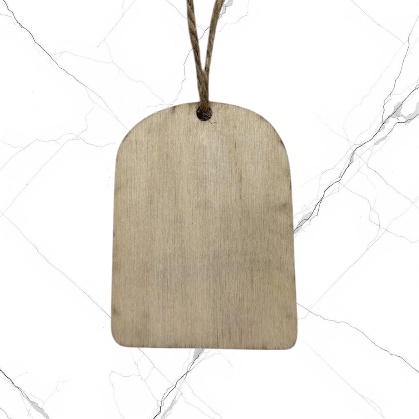 Wooden Icon Ornament featuring the Mother of God "Sweet Kissing" with hanging cord.
